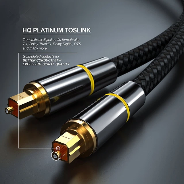 NEW DIGITAL FIBER Optic Audio SPDIF Output Line Copper Shell Audio ...