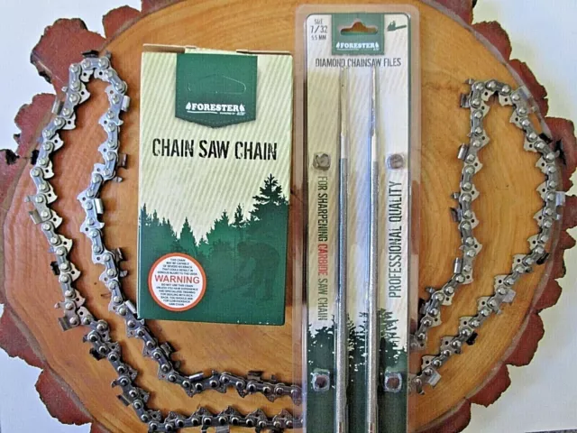 New 16" SOLID Carbide Tipped Chainsaw Chain 3/8"x.050x60 drive link 2-pack files