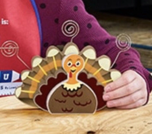 LOWES THANKSGIVING TURKEY Photo Holder DIY Kids Kit Patch