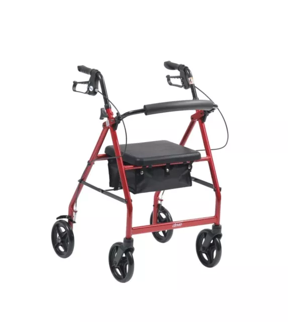 Drive Lightweight 4 Wheel Quality Rollator Walking Mobility Aid With Seat Back