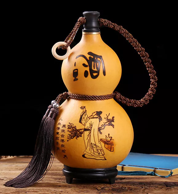 NEW  Natural Gourd, Portable Water Bottle, Wine, Medicine Gourd-高品质烙画葫芦