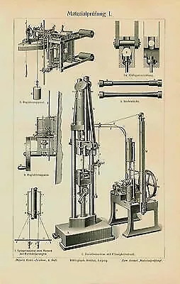 Materialprüfung & Mauersteine 4 originale Tafeln 16x24cm von 1902 Txz M6 & Text