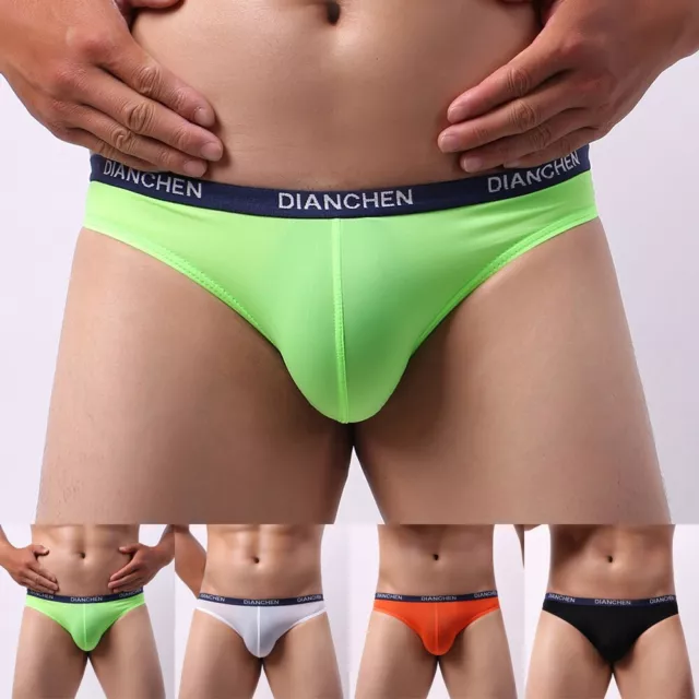 Seamless Men's Ice Silk Jock Strap Underwear Elastic Breathable Briefs
