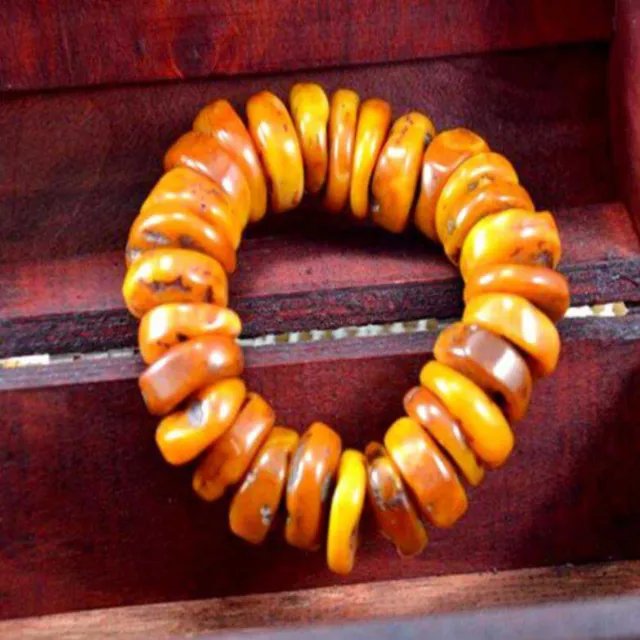 Raw Beautiful Natural Baltic Amber Bracelet Glowing Chic Easter Mental
