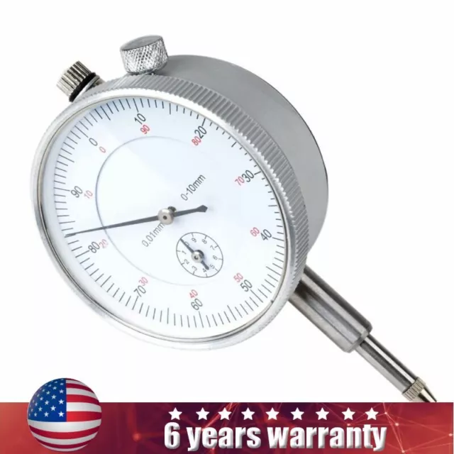 Instrument Measuring Clock Probe Meter Racks Silver Dial Gauge Indicator 0-10mm