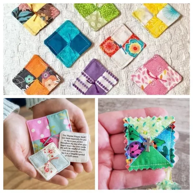 Shabby Fabrics Inspirational Pocket Quilt Handmade Pocket Prayer Quilt New