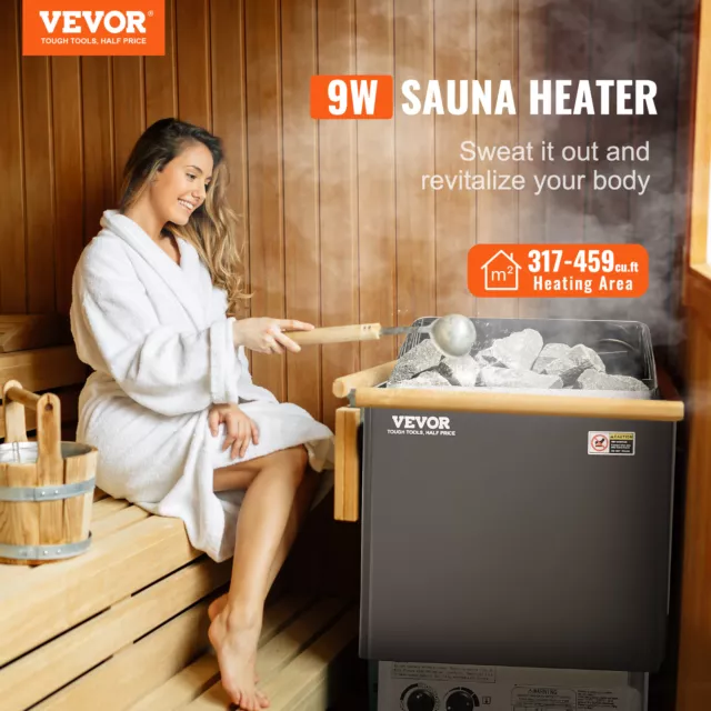 VEVOR 9KW Sauna Heater Stove Wet &amp; Dry w/ Internal Controller Digital 220V 2