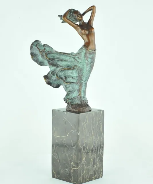 Art Nouveau Style Statue Sculpture Dancer Sexy Art Deco Style Bronze