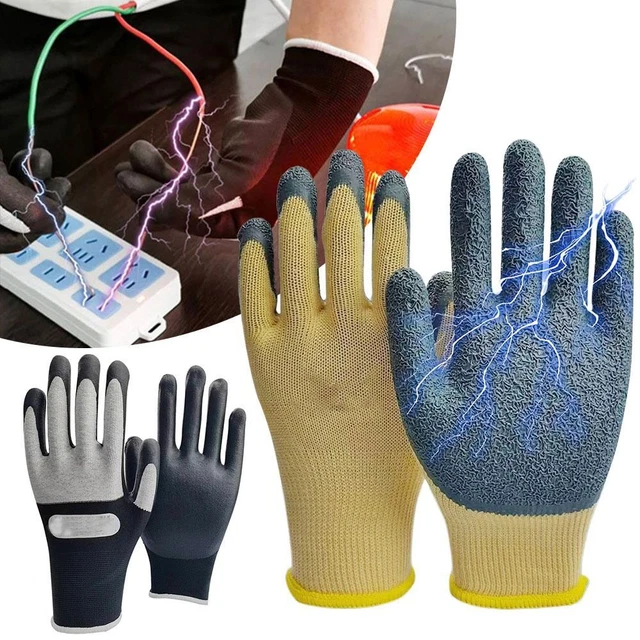 Yellow Black Insulation Touch Screen Glove Rubber Mittens  Electrical