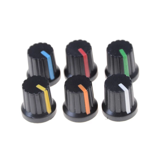 10X POTENTIOMETER SWITCH Knob Cap Hole Dia 6mm Volume Control Rotary