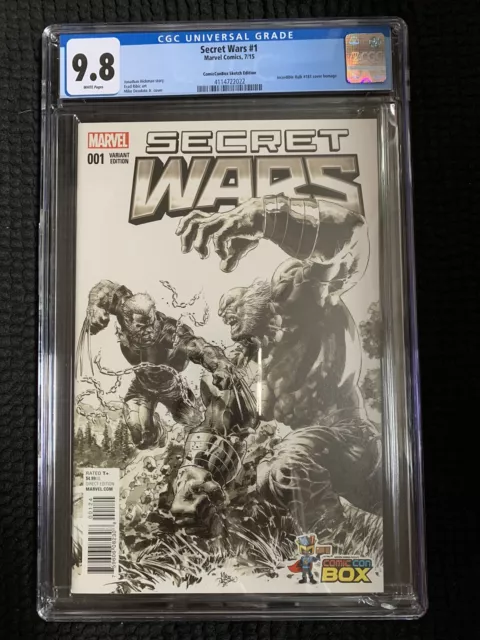 Secret Wars  #1 Deodato Jr.  ComicConBox Sketch Variant CGC 9.8 4114722022