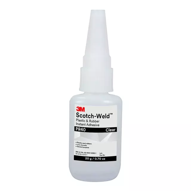 3M Scotch-Weld Plastic & Rubber Instant Adhesive PR40, Clear
