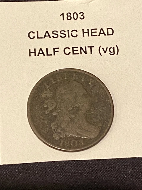 1803 Draped Bust Half Cent  - US 1/2c Copper Penny Coin