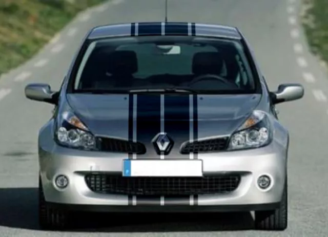 Double Bandes Filet Racing Decal Stripes pour Renault Clio 3 2005 2012 BD802-4