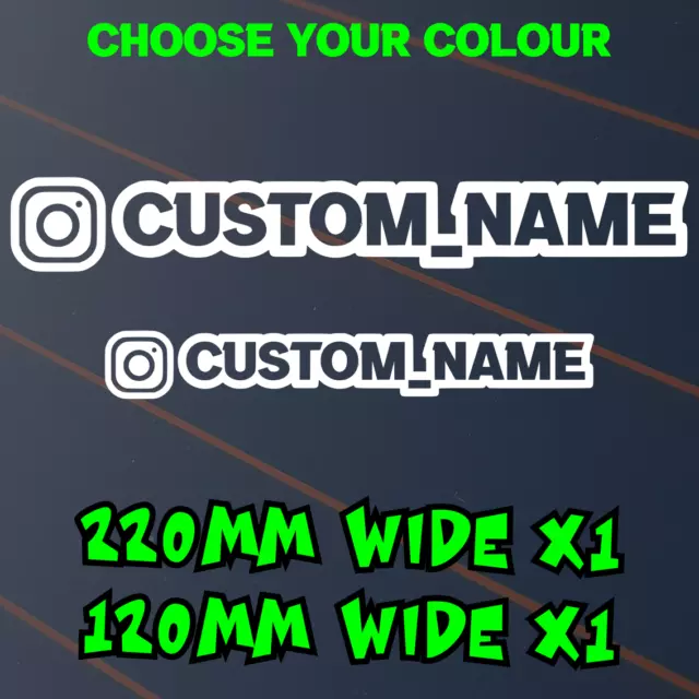 Custom Instagram Car Decal, CHOOSE YOUR FONT, Ig Sticker Name