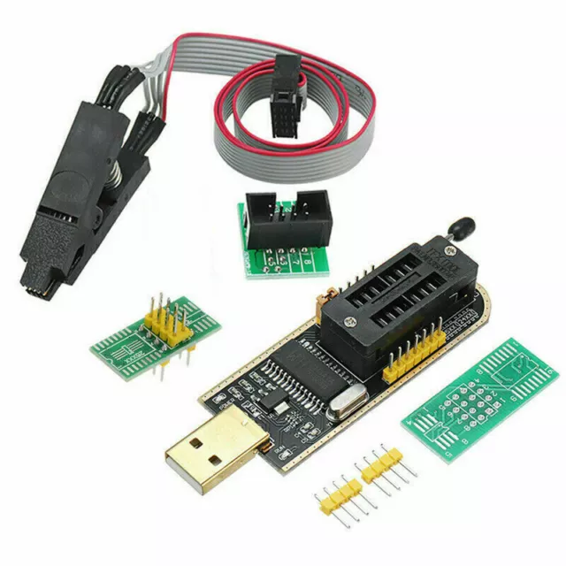 CH341A 24 25 Series EEPROM Flasher USB  BIOS Programmer Mit SOIC8 Clip On-Board