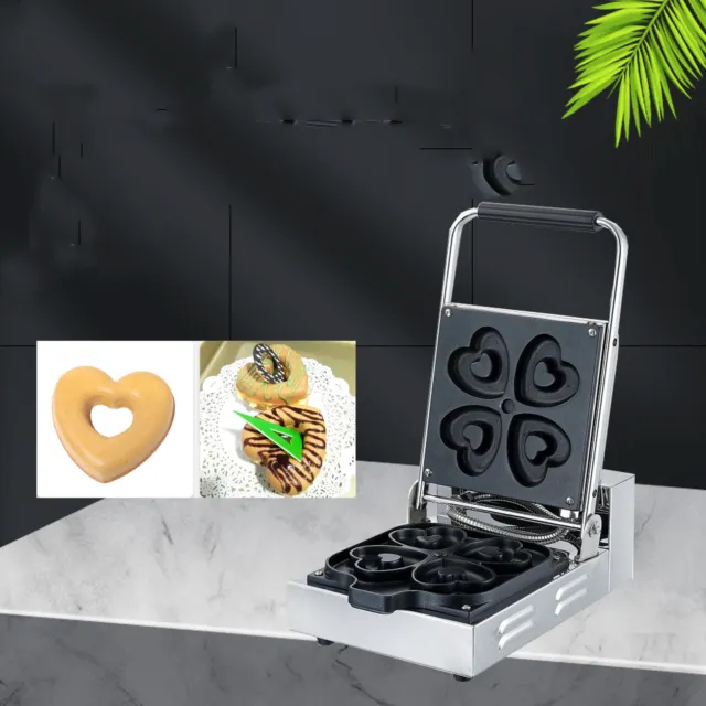 Heart Shape Donut Making Machines 4-Hole Heart Model Donut Manual Cake Oven