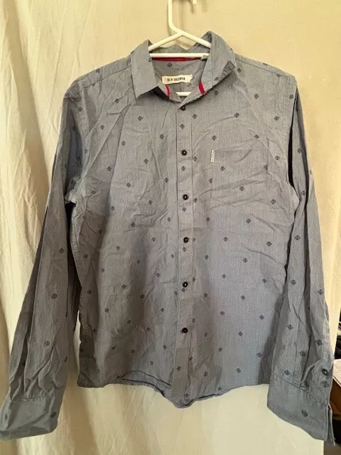 BEN SHERMAN MENS Button Up Shirt Size XL Large Blue Long Sleeve ...