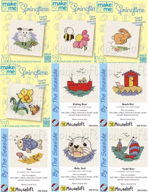 1x Mouseloft Springtime, Easter and By the Seaside Theme Mini Cross Stitch Kit