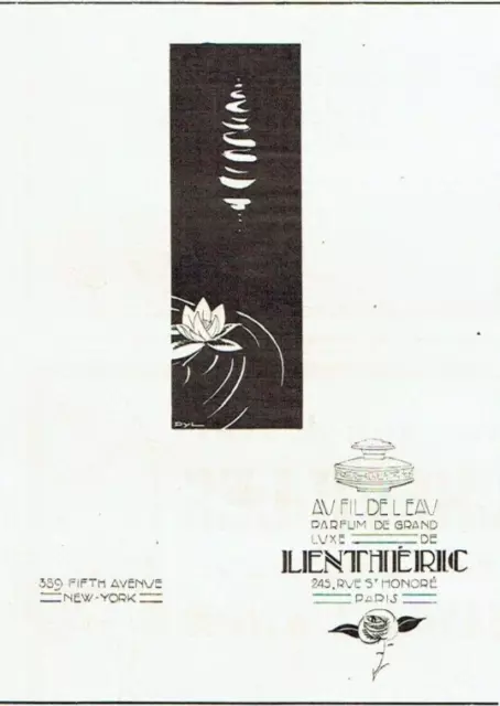 publicité Advertising  AD 0223 1925 Lenthéric  au fil de l'eau   parfum
