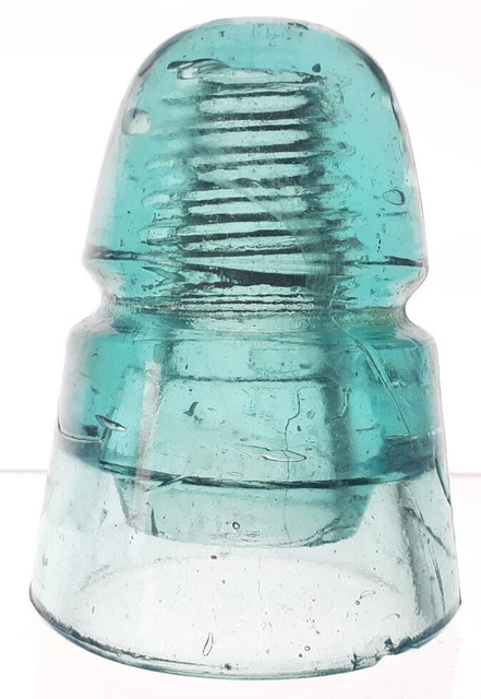 CD 145 Aqua HAWLEY PA USA Antique Glass Telegraph Insulator BEEHIVE G9 2