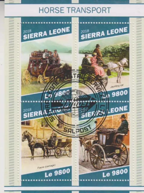 Pferdekutschen Sierra Leone gestempelt 4937