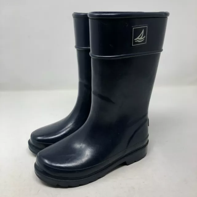 Sperry Rain Boots Pelican Navy Waterproof Rubber Mid Calf Kids 12 Sperry Rain Boots Pelican Navy Waterproof Rubber Mid Calf Kids 12