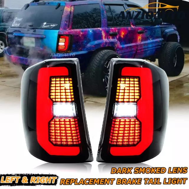 Smoked Lens LED Brake Parking Tail Light Kit For 1999-2004 Jeep Grand Cherokee