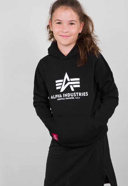 Alpha Industries Felpa con Cappuccio Base Bambini / Teens Unisex 196701-03 Black
