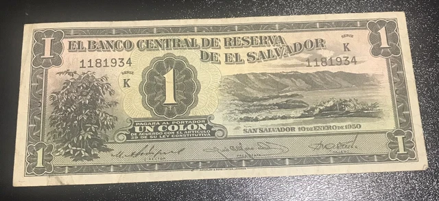 El Salvador 🇸🇻 Un Colon 1950