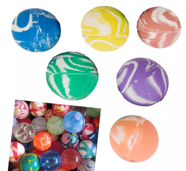 Bouncy Balls Rubber Bouncing Colourful Patterned Super Jet Ball Kids Party Gifts