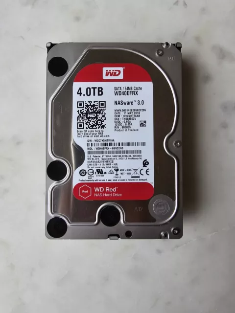 Western Digital Red 4TB WD40EFRX-68N32N0 3.5" SATA NAS Hard Drive