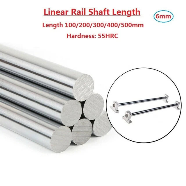 OD 6mm Cylinder Liner Rail Linear Shaft Optical Axis Length100/200/300/400/500mm