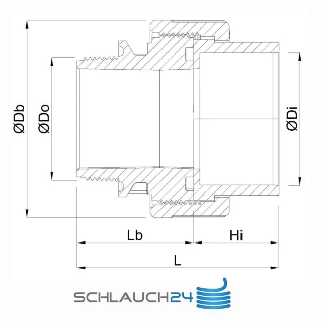 Pvc-U Klebefitting PVC Essayage Vissage Joint Torique Manchon Adhésif X Filetage 2