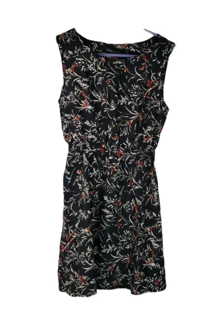 Mela Loves London Dress Sleeveless Floral & Birds Sleeveless Size 2/4  Black