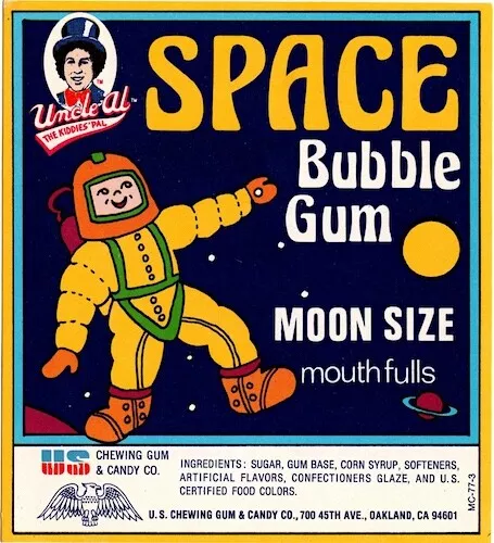 ORIGINAL VINTAGE VENDING Machine Gumball Display Card Space Bubble Gum