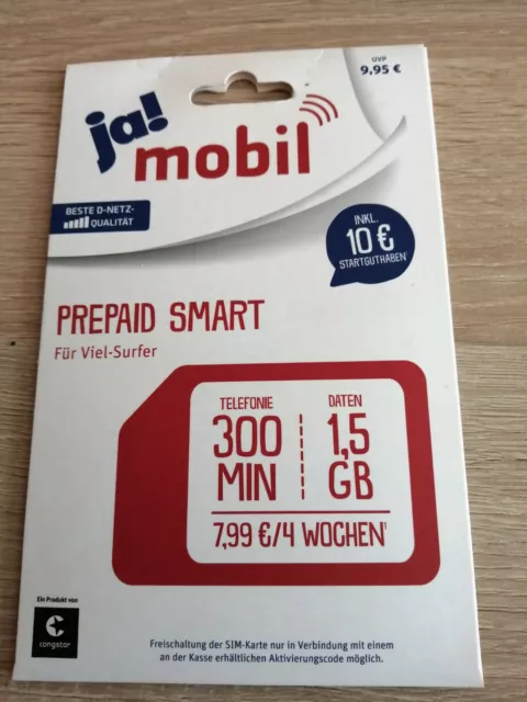 Prepaidkarte jaMobil mit Telefonflat und 3 GB im D1 Netz