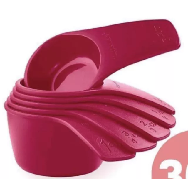 NEW Tupperware Bake 2 Basics Measuring Cups in Vineyard set of 6