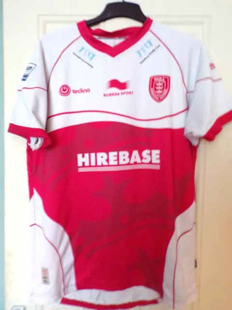 hull kingston rovers year 2012 burrada stretch rugby league shirt xl good cond