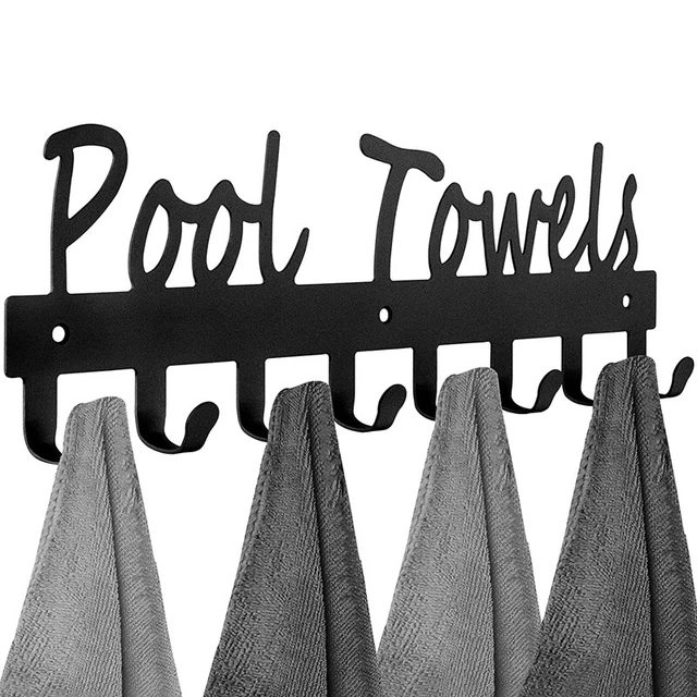 Pool Towel Hooks for Bathroom Wall Mount Towel Rack Towel Holder Carbon L2A9