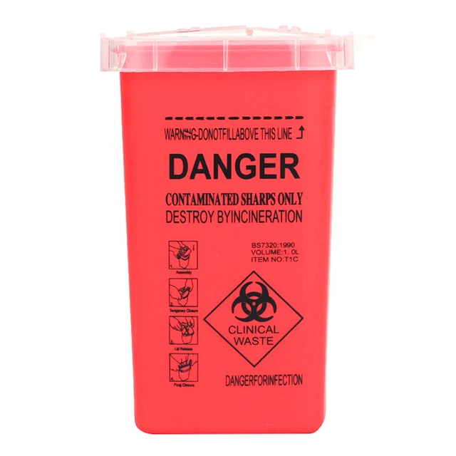 Contenitore per tatuaggi in plastica contenitore per rifiuti monouso - punte degli aghi riciclaggio - secchio