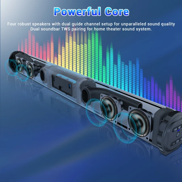 BLUETOOTH SURROUND SOUND Bar System Wireless Subwoofer TV Home Theater