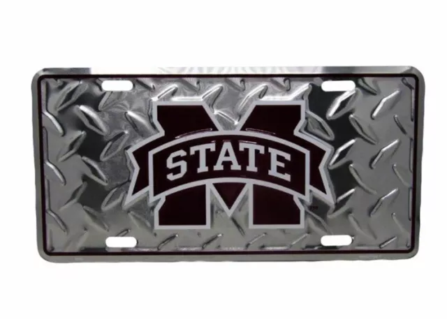 Mississippi State Bulldogs Football Diamond 6"x12" Aluminum License Plate Tag