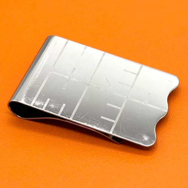 AUTH HERMES MONEY Clip Typo Bill Clip Color Silver Stainless Steel Used ...