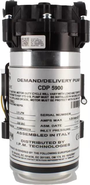 Pumpe Membran Booster Aquatec CDP 5900 5800 8800 Umkehrosmose Buchsen 1/4 "