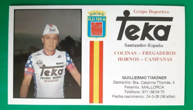CYCLISME carte cycliste GUILLERMO TIMONER équipe TEKA