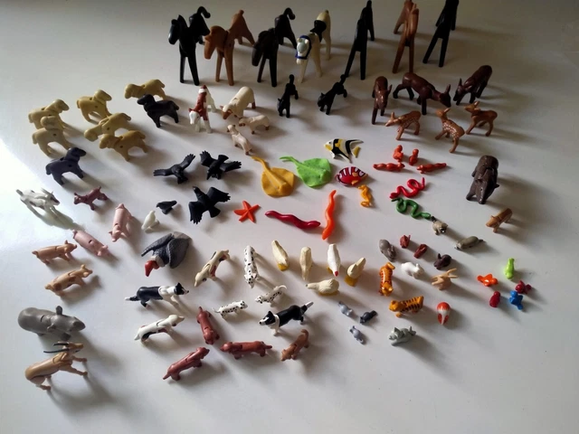 Lot D'Animaux Playmobil : Chevaux, Chiens, Chats, Singe, Âne, Hérisson - Maison