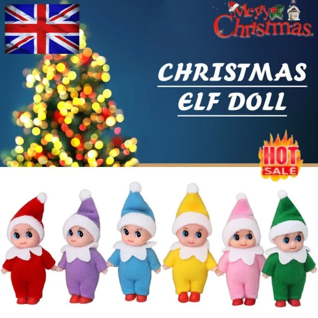 Bambola in feltro elfo cattivo Natale sullo scaffale bambino elfo bambini giocattoli regali