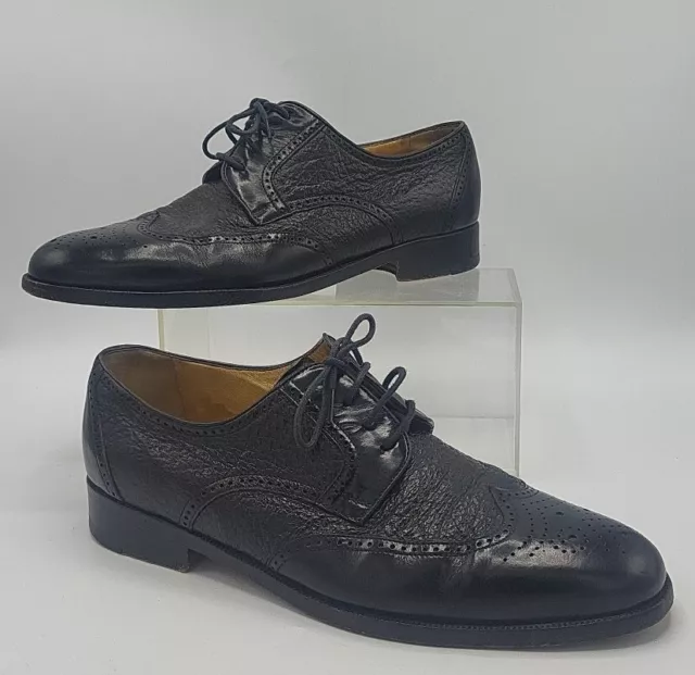 MORESCHI PECCARY CALF Leather Burgun Oxford Shoes Brogue Men Sz 13