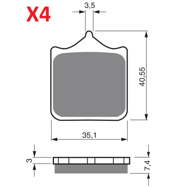 Plaquettes de frein Av Ga ou Av Dr Cagiva X-Raptor 1000  2003 - Nc